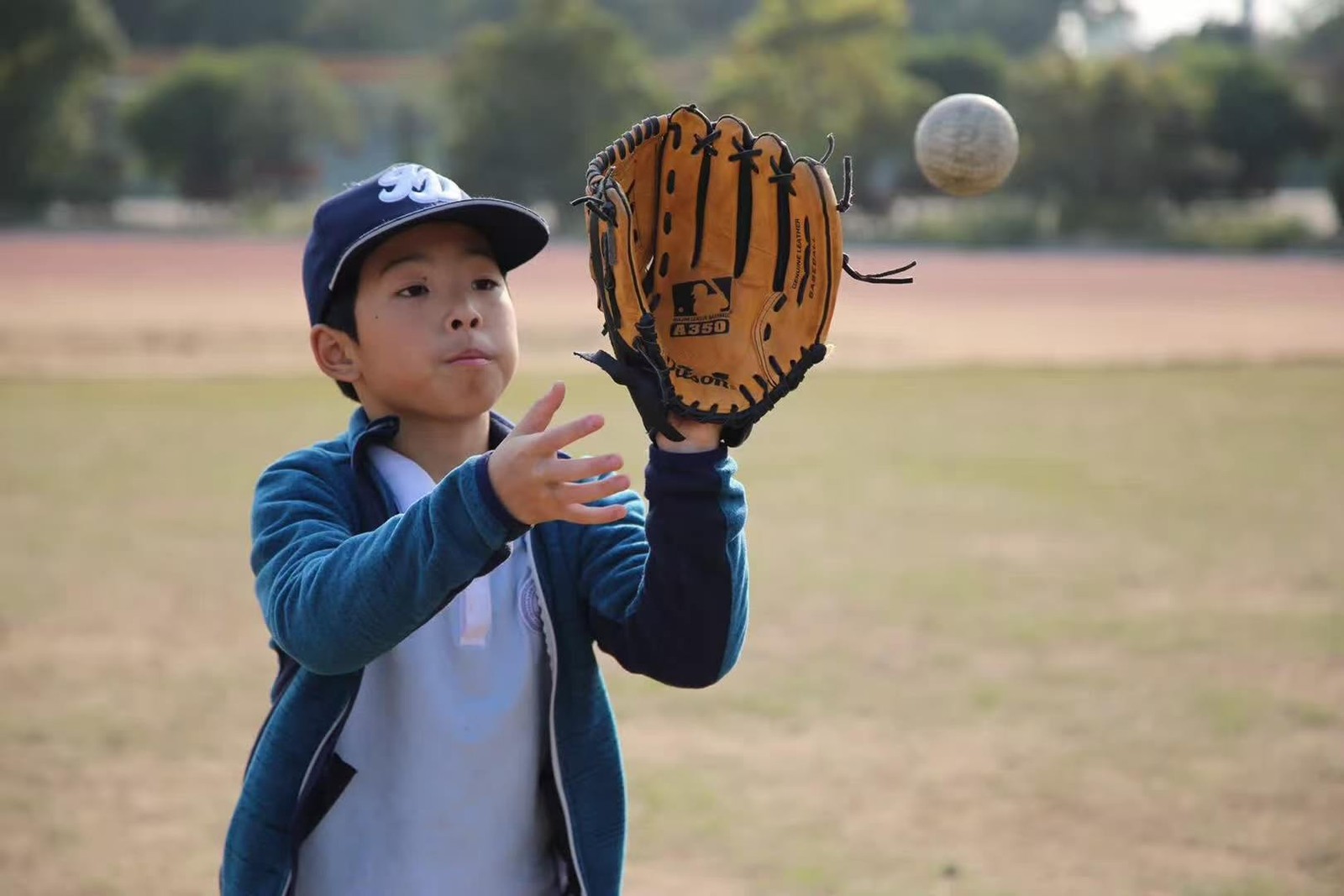 Fielding at a youth baseball game