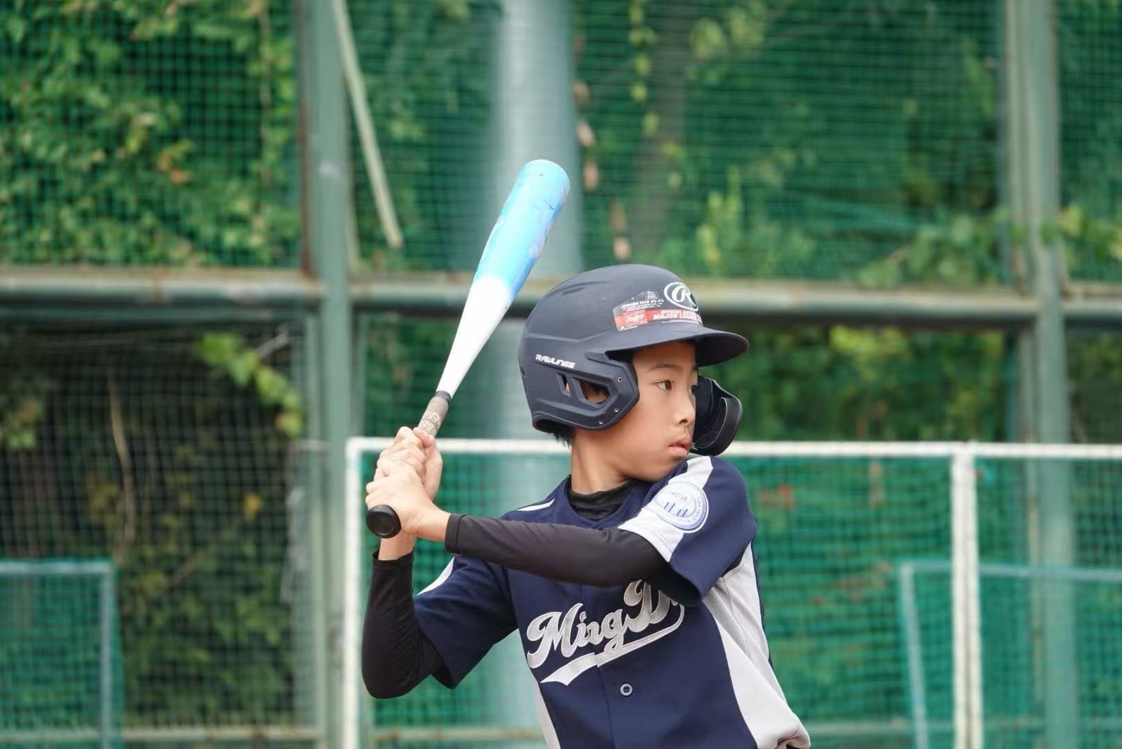 Batting at a youth baseball game