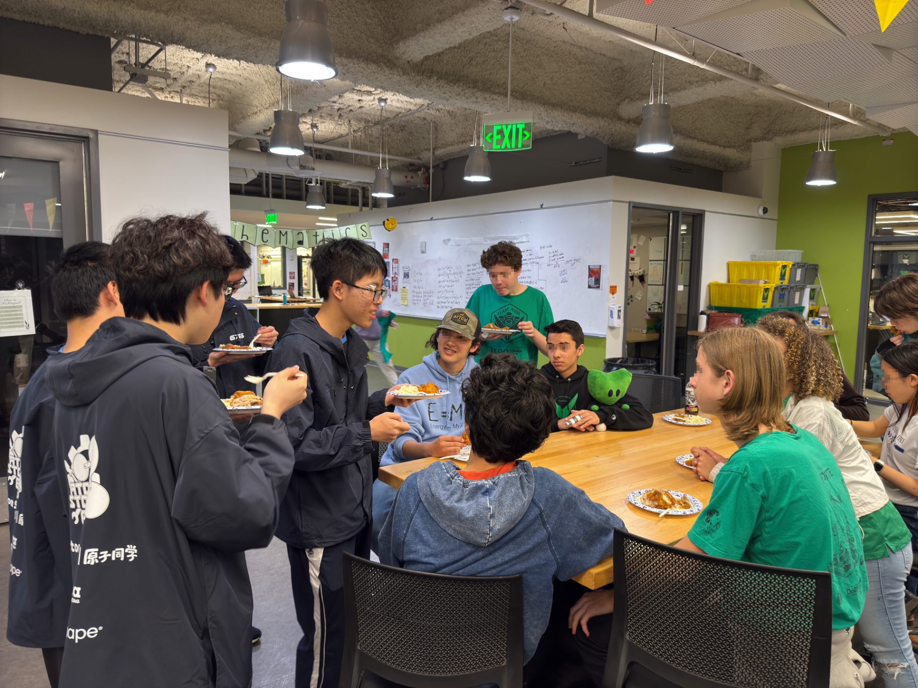Team dinner with teammates and friends during the competition season
